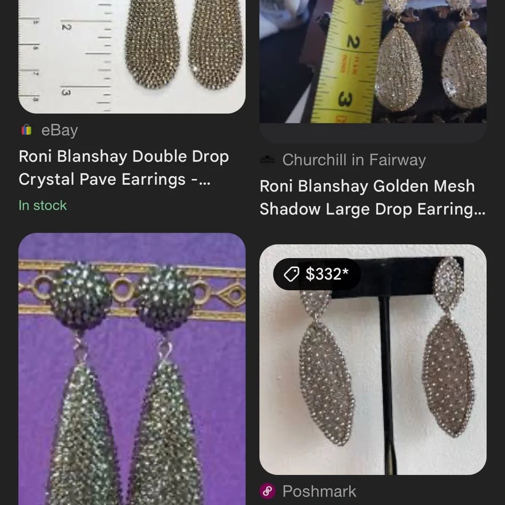 REPURCHASE Roni Blanshay Silver Crystal Drop Earrings - Picture 10 of 11